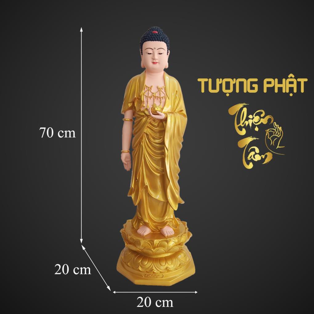 Tượng phật a di đà màu vàng cao 70cm – đứng – - tuong phat a di da