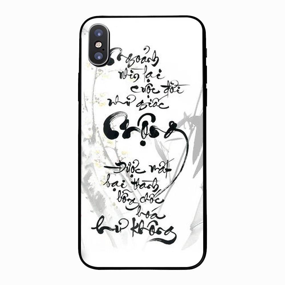 Ốp kính cường lực cho điện thoại iphone x - chữ thư pháp ms ctp001