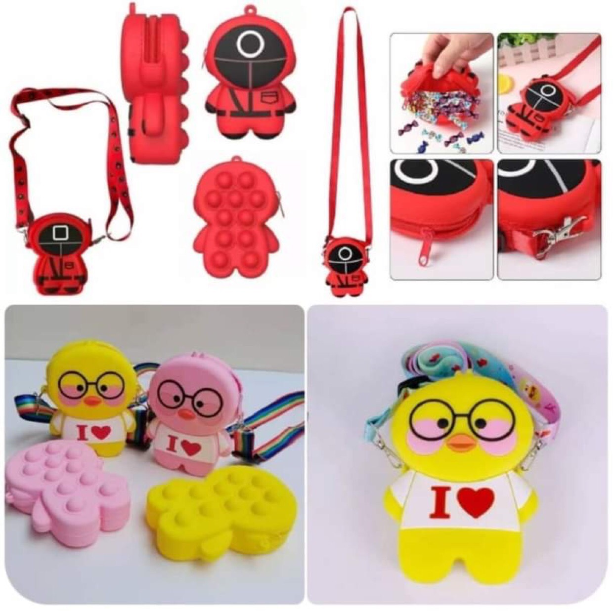Túi Pop it| Trò chơi con mực squidgame| | Pop it con vịt Cute siêu đáng yêu| lotishop