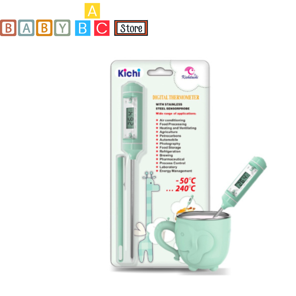 Que đo nhiệt độ nước pha sữa cho bé kichi nhiệt kế đo nhiệt độ chất lỏng cho gia đình