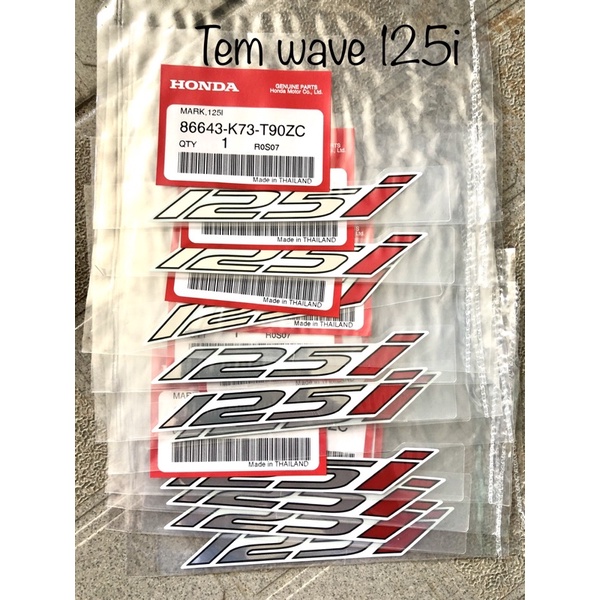 Tem chữ 125i đời 2020/ 1 chữ - wave 125i - tem thái lannn