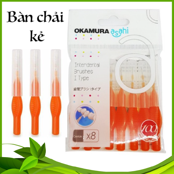 OKAMURA - Bàn Chải kẽ răng Asahi chữ I Nhật bản [cho người Niềng răng]