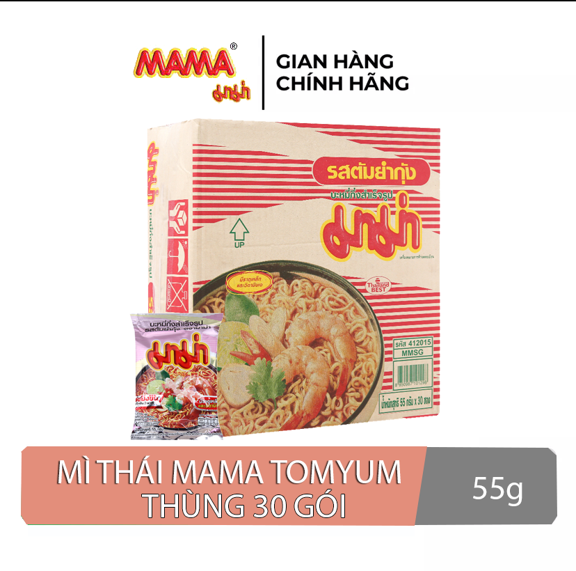 Mì Thái Lan Mama vị tomyum (thùng 30 gói) loại 55g
