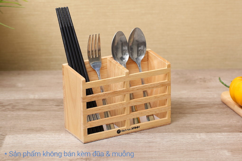 Ống đựng đũa gỗ 2 ngăn bhx eng157