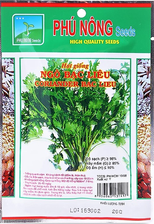 [HCM]Hạt giống ngò bạc liêu  Phú Nông - gói 20gram.