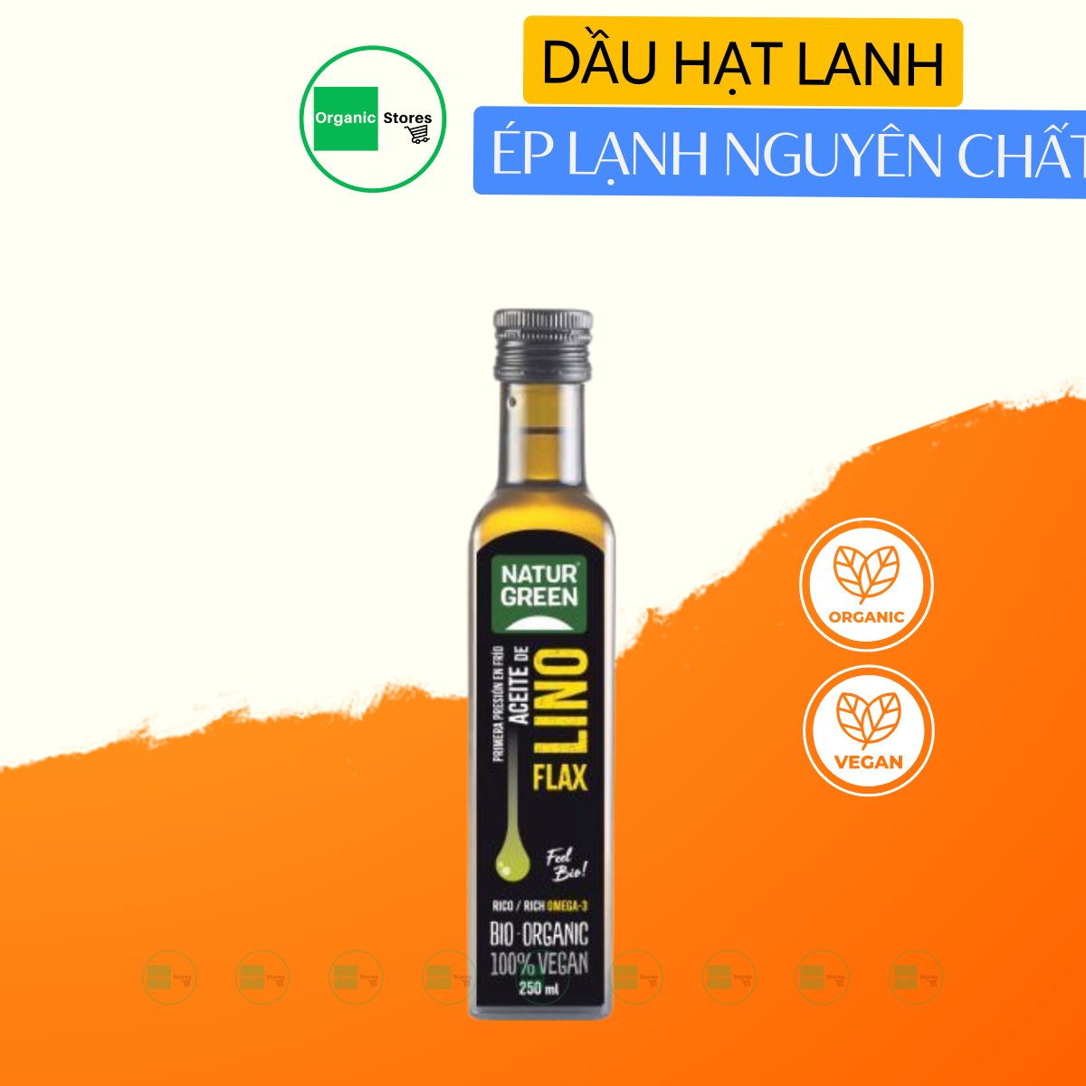 Dầu hạt lanh hữu cơ ép lạnh nguyên chất 250ml