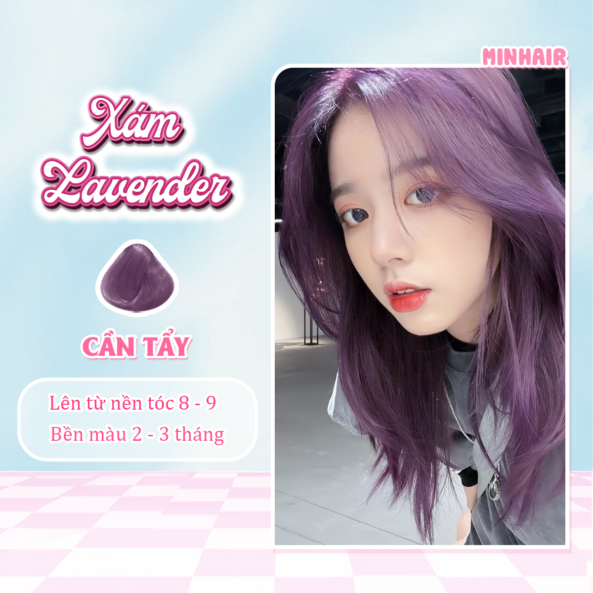 Thuốc nhuộm tóc thuốc nhuộm tóc Xám Lavender tặng kèm oxy trợ dưỡng và bao tay