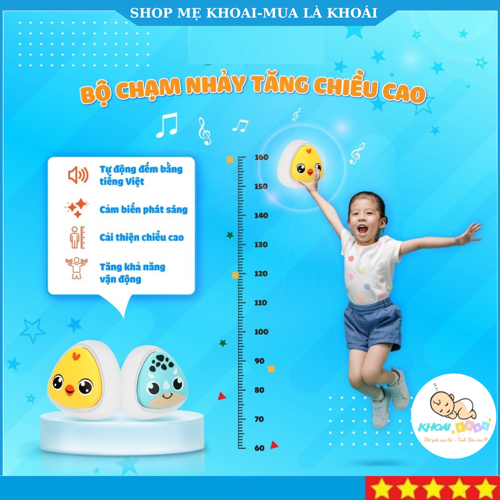 Bộ Chạm Nhảy Tăng Chiều Cao Khoai Baby Giọng Nói Tự Động Đếm Tiếng Việt