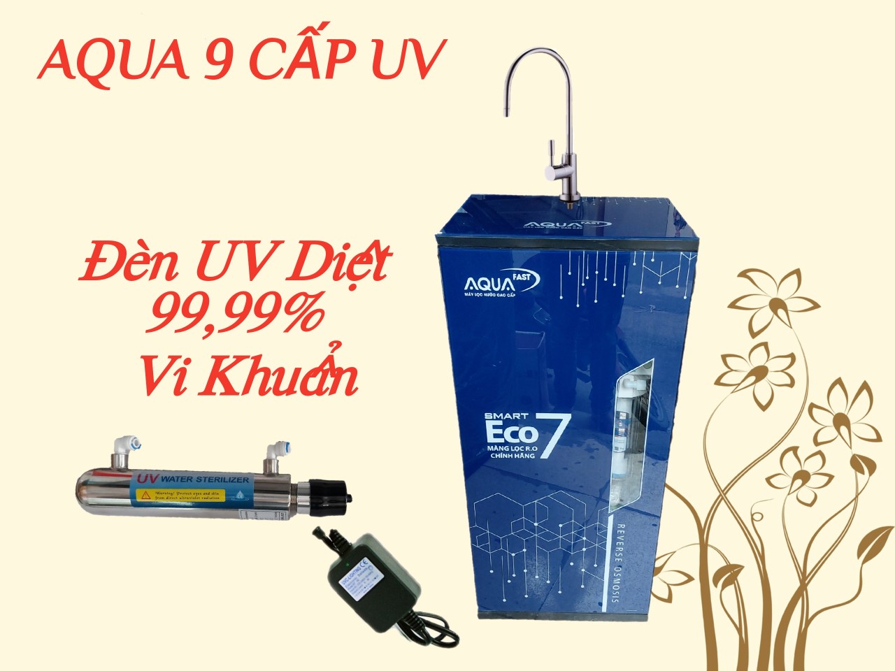 Máy Lọc Nước RO Cao Cấp 9 Cấp Đèn UV Diệt Khuẩn AQUAfast USA