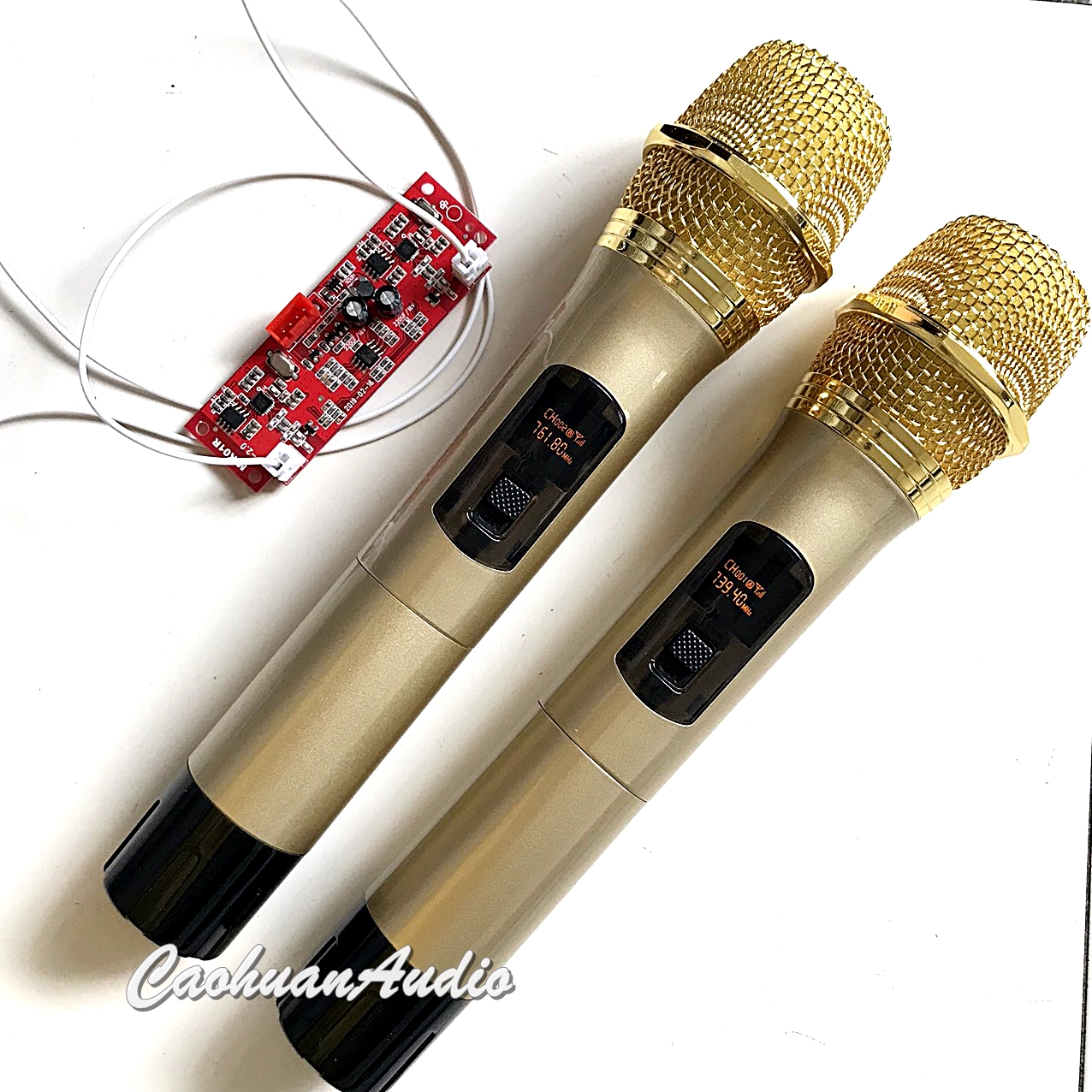 [HCM]Micro không dây cho loa kéo sóng UHF - Bộ 2 mic loa kéo kèm bo mạch rời mẫu mới