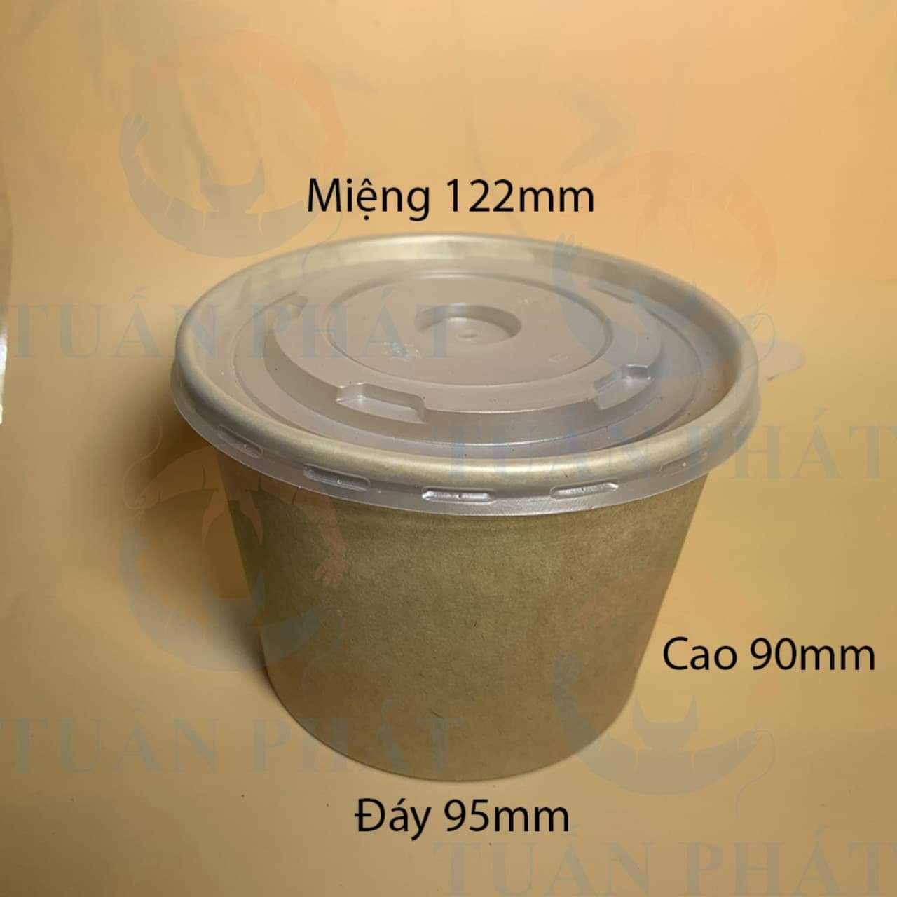 Tô giấy 750ml cao, Set 50-100 cái kèm nắp