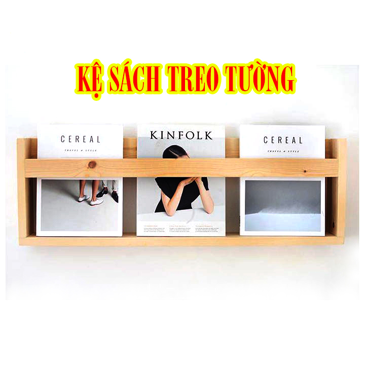 Kệ sách treo tường gỗ tự nhiên - Kệ trang trí Decor