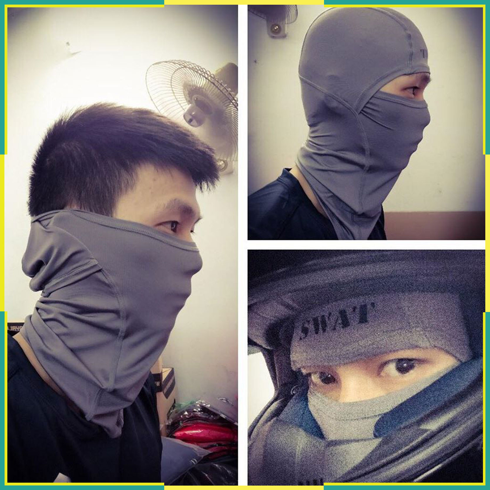 Khăn trùm đầu ninja SWAT cao cấp thoáng mát, thấm mồ hôi tốt