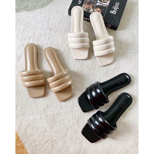 Dép bệt quai phồng chất bóng xinh như thỏi chocolate