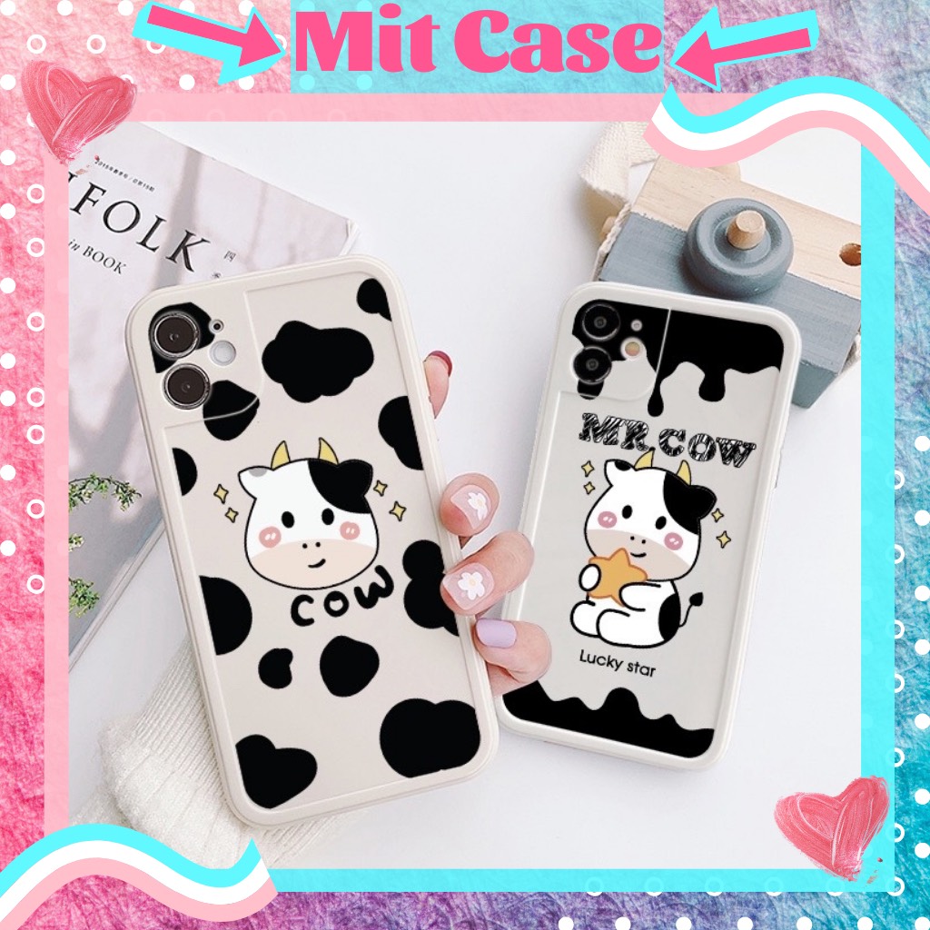 Ốp lưng iPhone Ốp Nhựa Dẻo Viền Nổi Hình Bò Sữa Cute Lucky iPhone 6/6plus/6s/6splus/7/7plus/8/8plus/x/xs/xs max/11/11 pro max/12/12promax