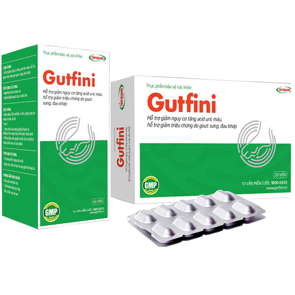 Chính hãng - Freeship  Gutfini - hỗ trợ giảm nguy cơ acid uric máu cao và