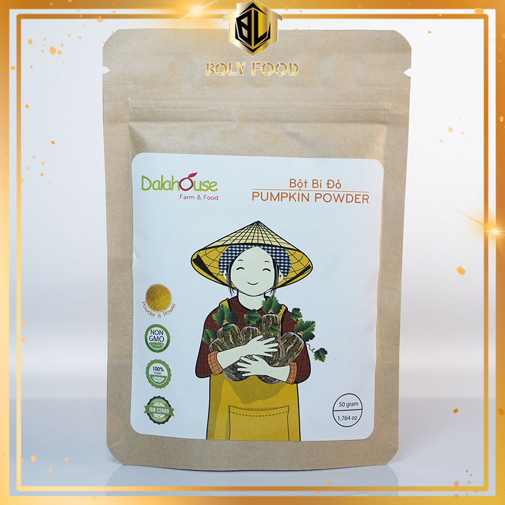 Bột bí đỏ Dalahouse nguyên liệu làm bánh & tạo màu nguyên chất 50gr - Bolyfood