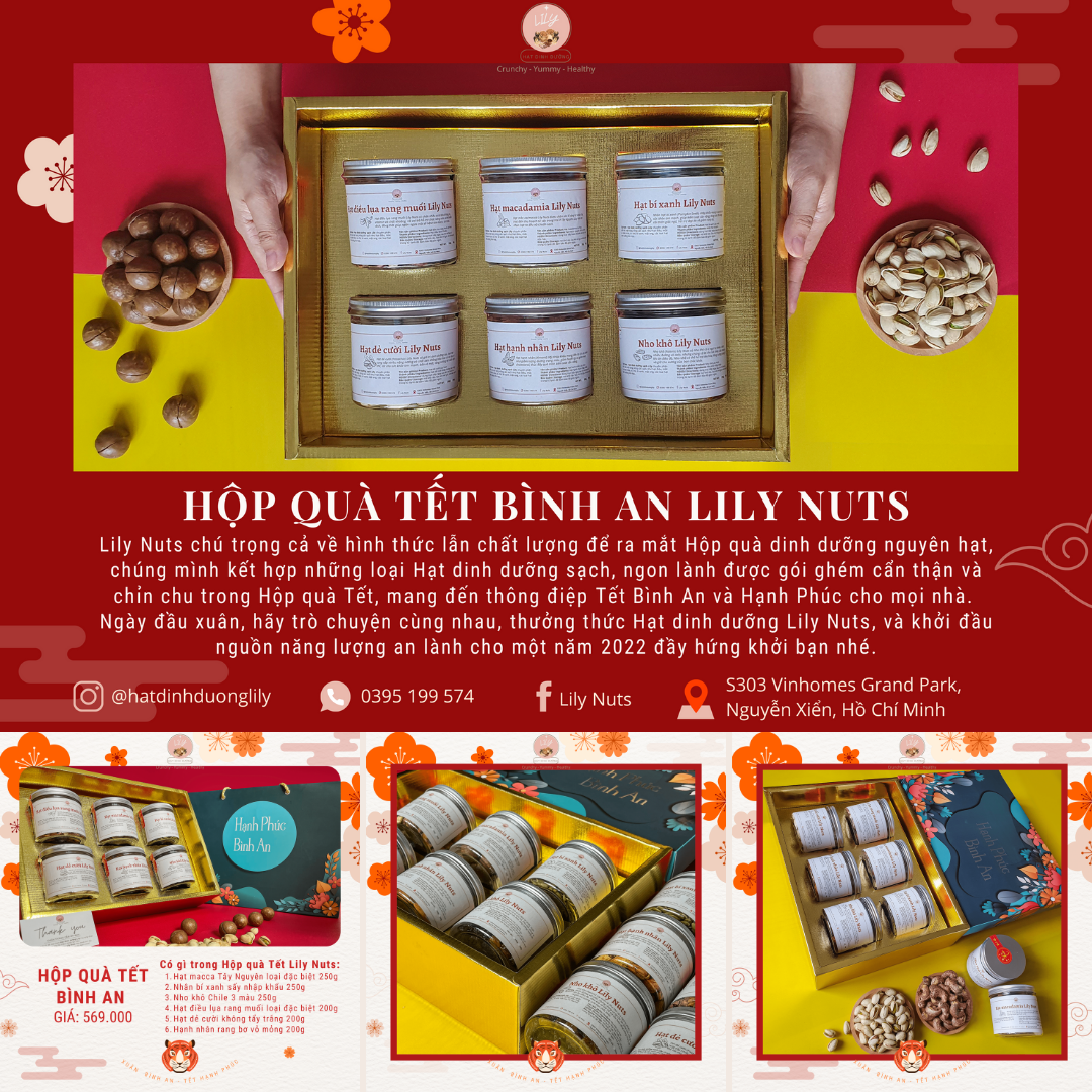 Hộp quà Tết dinh dưỡng nguyên hạt Lily Nuts