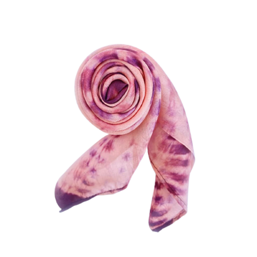 Mộc trà silk| khăn tơ tằm quàng cổ vuông loang 80x80cm - bavl
