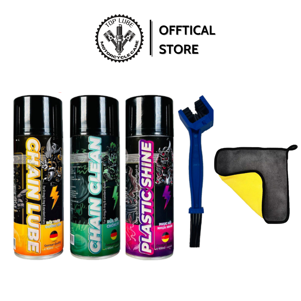  COMBO 3 Chai Xịt Dưỡng Sên - Xịt Rửa Sên - Phục Hồi Nhựa Nhám SPRAYKING 400ml 