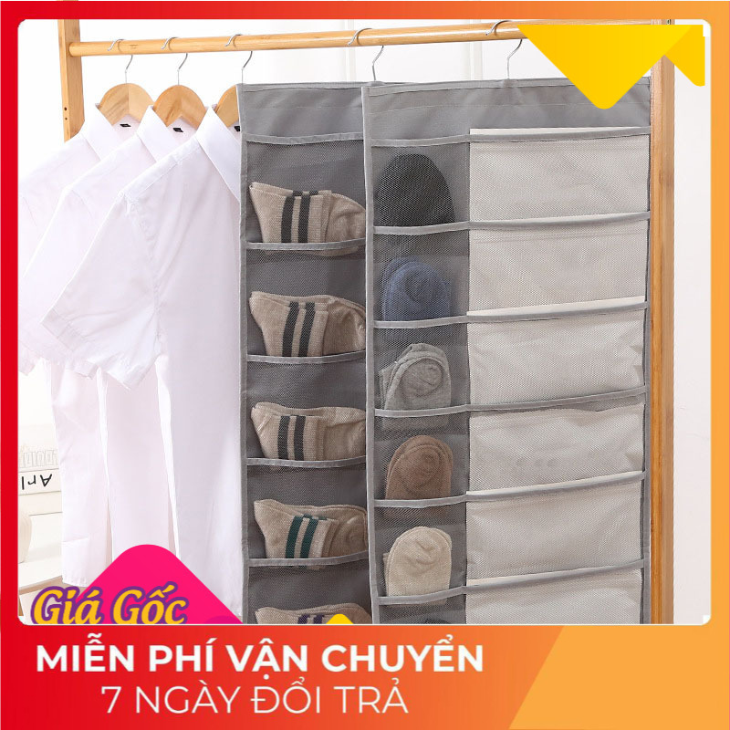 Hàng Hot Trend 2021 Houseeker Túi Treo Tủ Quần Áo Hai Mặt, Giá Xếp Đồ Lót Áo Ngực Tất Túi Treo