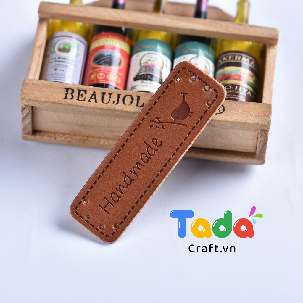 Mác da handmade trang trí sản phẩm thủ công