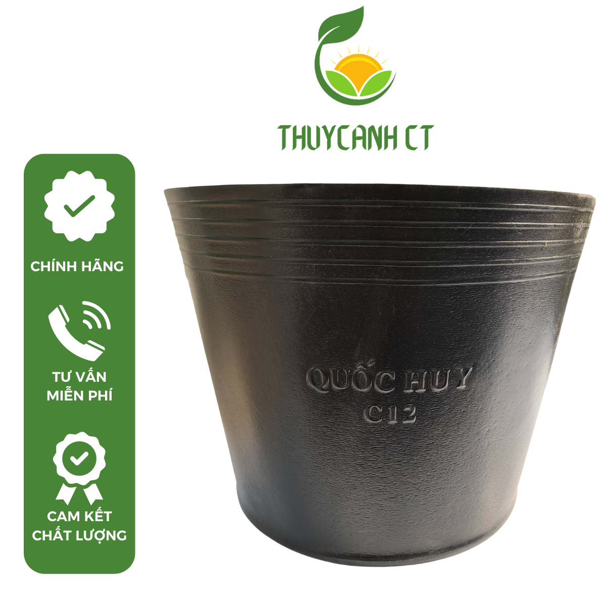 Chậu nhựa C12 đen trồng cây, trồng hoa