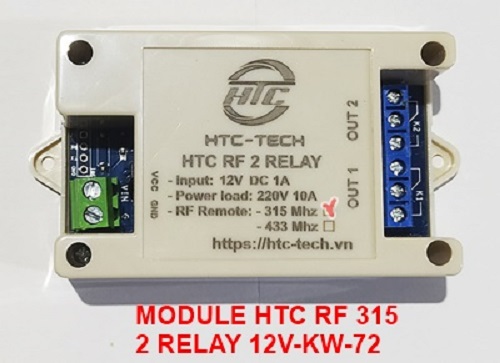 Module htc rf 315mhz 2 relay 12v-kw-72