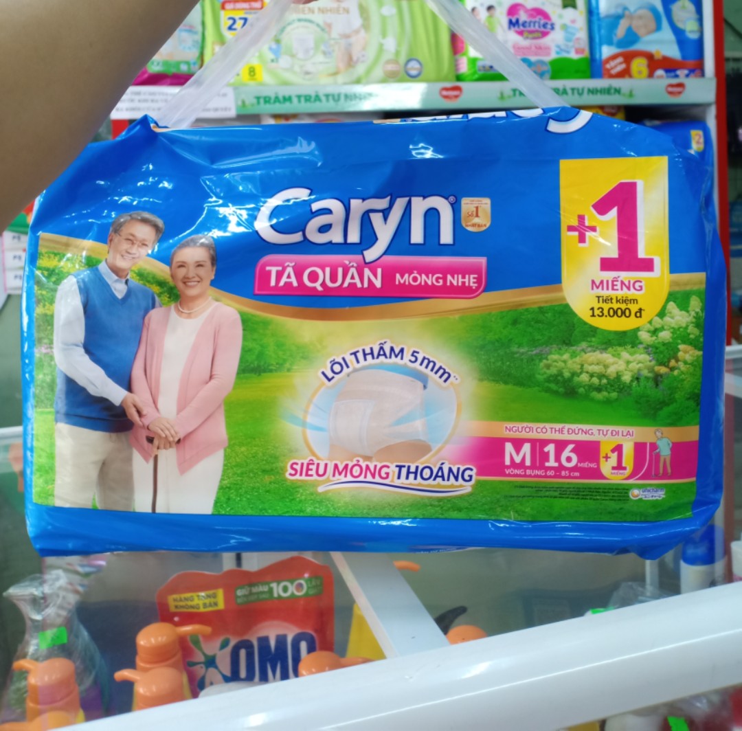 Tã quần caryn người già size m16/ l14/xl12 miếng