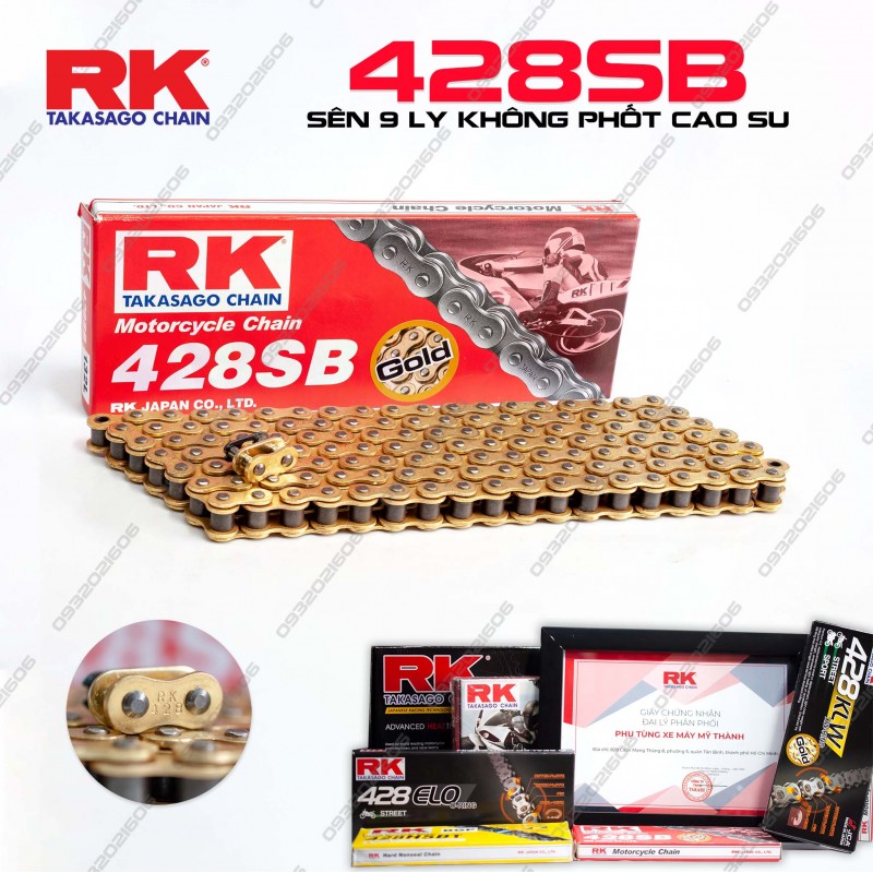 Sên RK vàng 9 ly 428SB nhập khẩu Malaysia