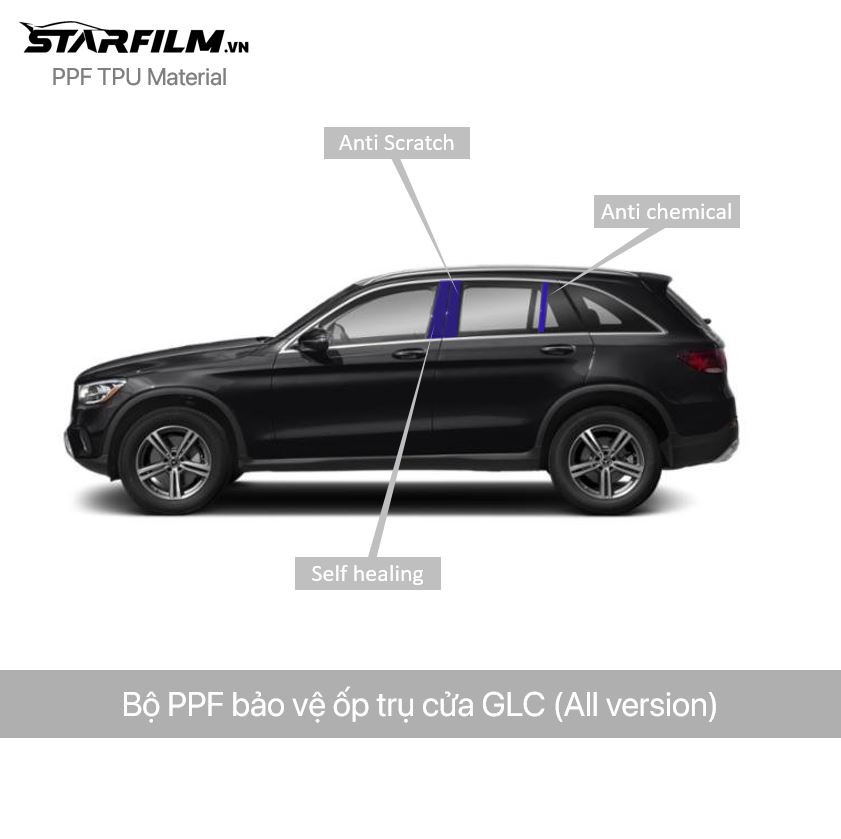 Mercedes Benz GLC 200 - 2022 PPF TPU Trụ bóng chống xước tự hồi phục STARFILM