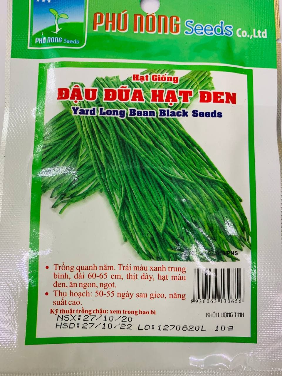 Hạt giống đậu đũa hạt đen phú nông chịu nhiệt cực tốt 10g
