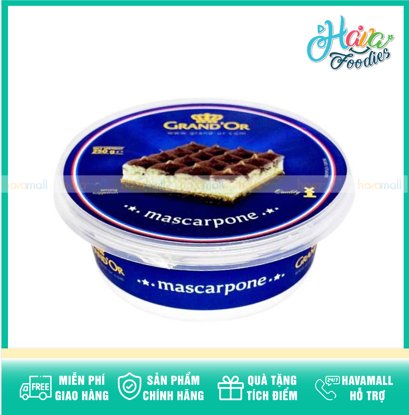 [CHỈ GIAO HỎA TỐC 2H TẠI HCM] Phô Mai Mascarpone Grand’Or Hộp 250g