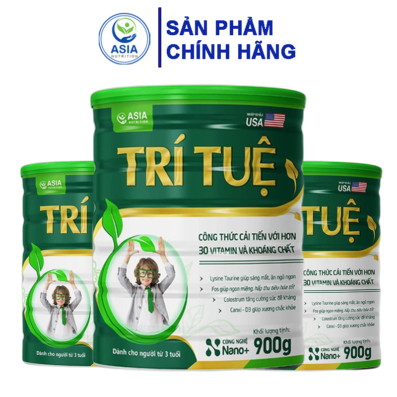 Combo 3 hộp sữa bột Asia Nutrition Trí Tuệ 900g tác dụng ăn ngon