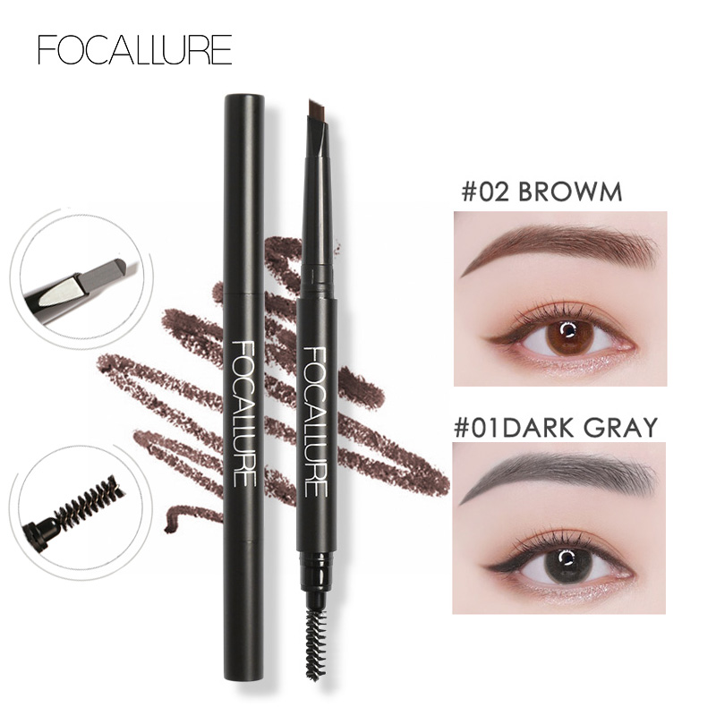 FOCALLURE Chì kẻ mày tự động không thấm nước bền vững Chì kẻ mày bền với đầu cọ