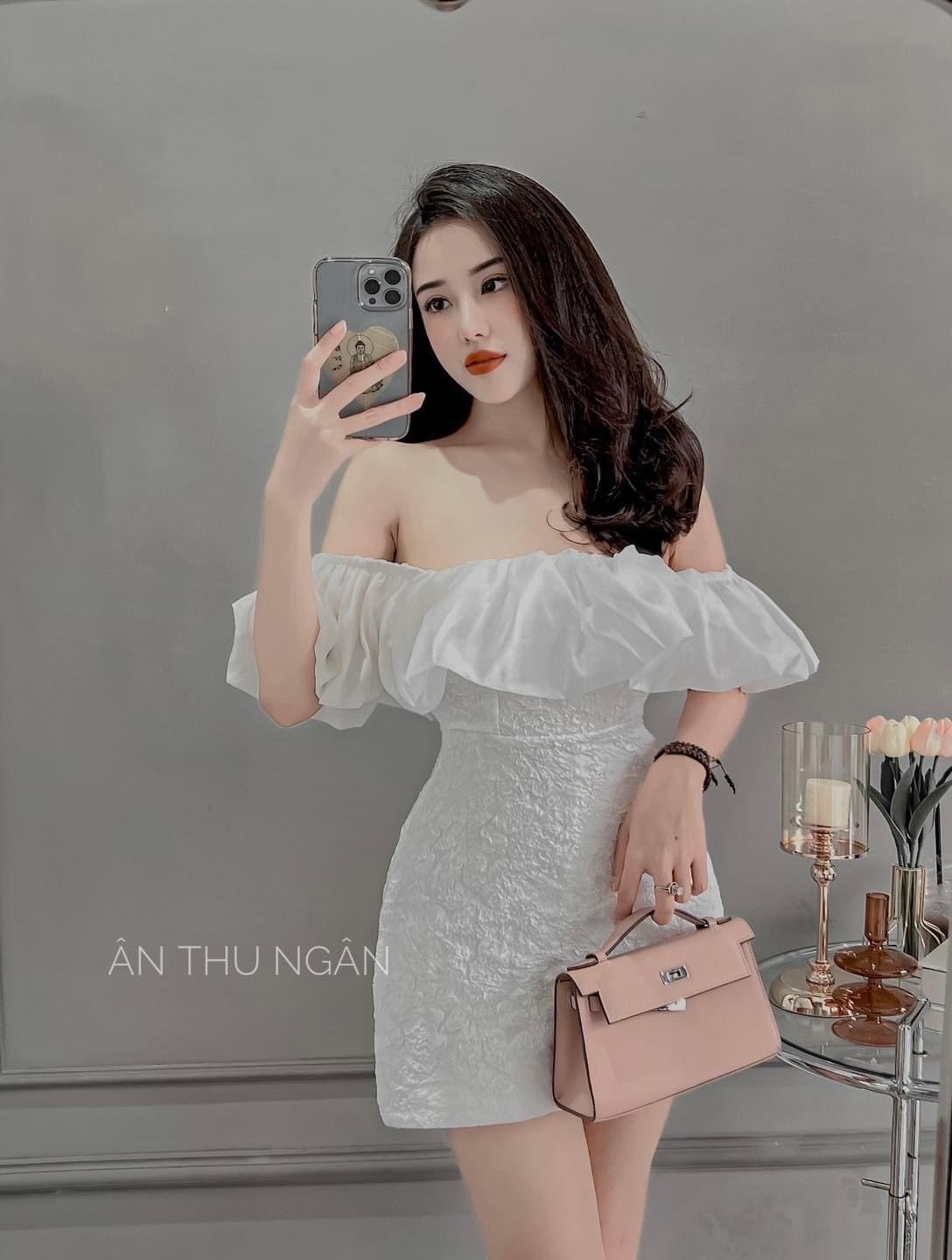 [HCM]Đầm trễ vai nữ HHP chất liệu lụa cao cấp phối ren dư tiệc sang trong đầy quyến rũ