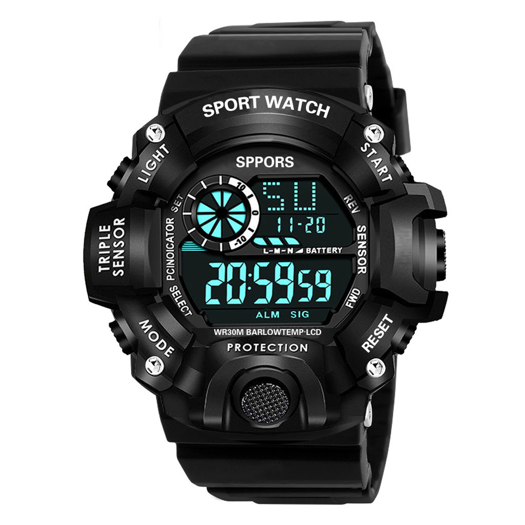 Đồng hồ Nam SHHORS CR11 - Đồng hồ điện tử SPORTS cá tính dây silicon cao cấp đầy đủ các chức năng xem giờ , báo thức, lịch tuần, đồng hồ bấm giờ thể thao
