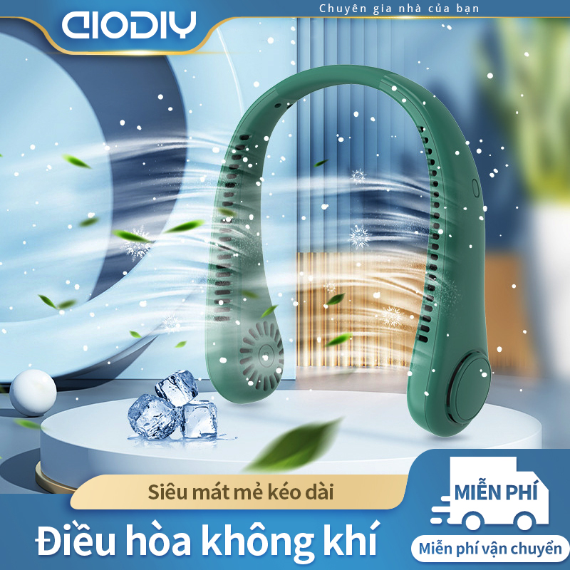 AIODIY Treo cổ quạt xách tay mang theo nhỏ lười treo cổ không có lá lạnh điều hòa không khí nhà bếp ngoài trời im lặng mùa hè làm mát thần khí