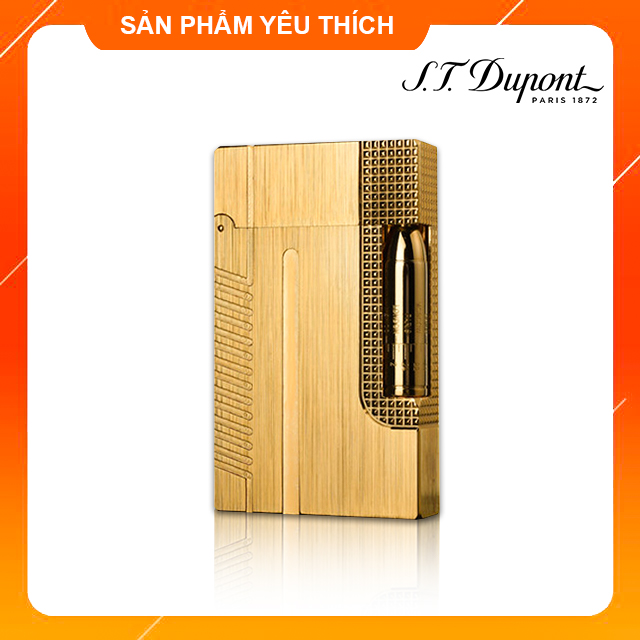 Vỏ Hộp Quẹt Bật Lửa Dupont Họa Tiết Điệp Viên Sang Trọng D06V Màu Vàng - Dùng Gas Đá Cao Cấp (KHÔNG XĂNG KHÔNG GAS)