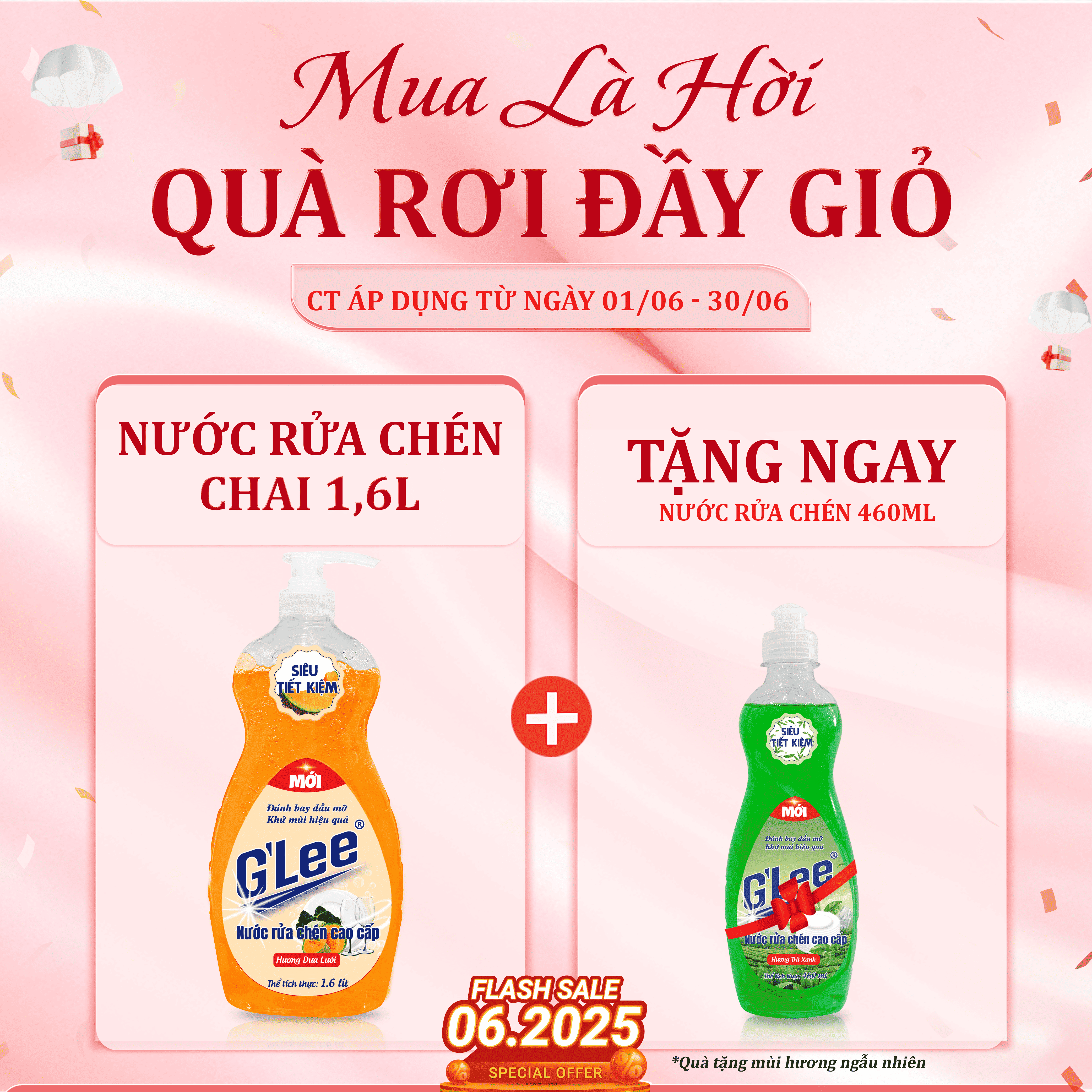 Combo Nước Rửa Chén 1.6L + Tặng 460ml (Hương Ngẫu Nhiên) - 4