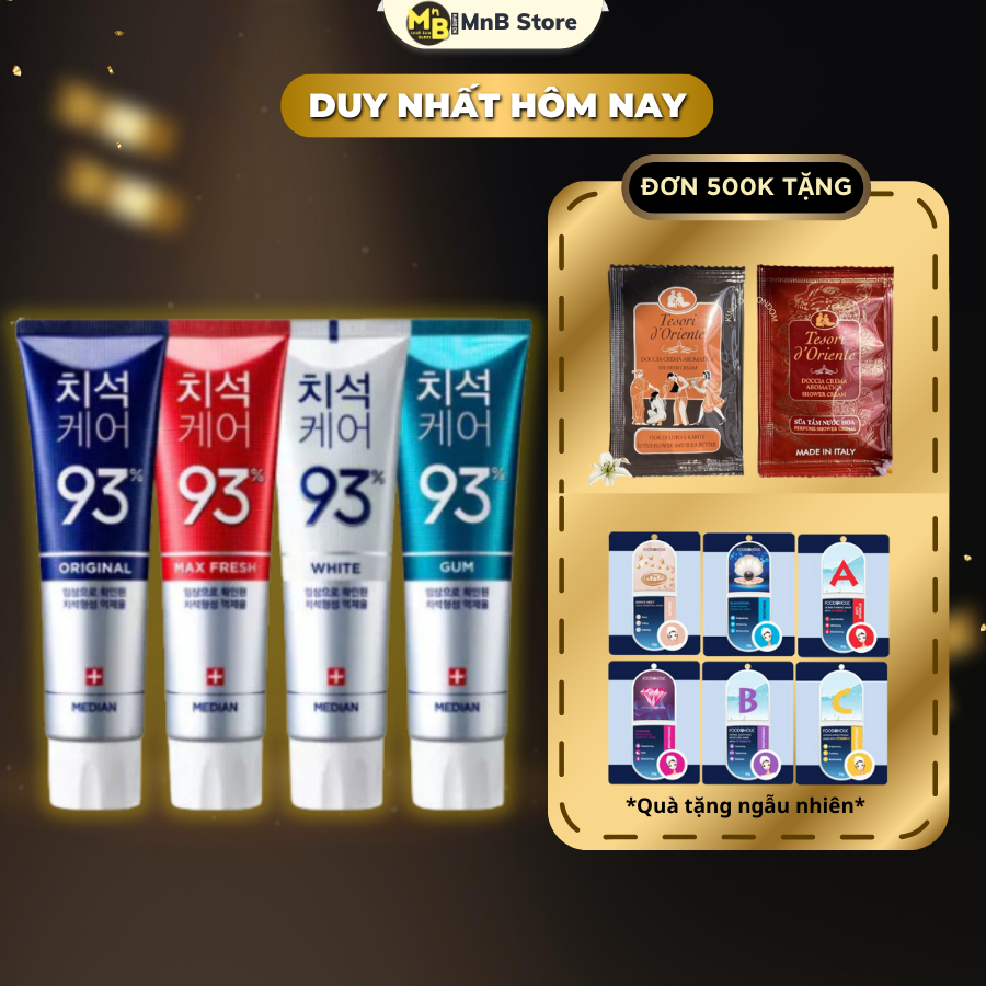 Kem đánh rắng tẩy trắng Hàn Quốc Median Dental 93 làm trắng răng gấp 5 lần 120g