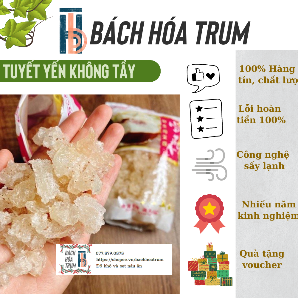 ✅ tuyết yến vân nam cục to, không tẩy, nở nhiều - 500g