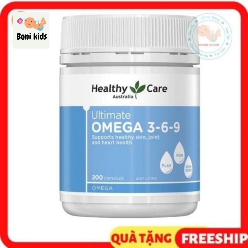 Healthy Care Ultimate Omega 3 6 9, Úc (200v) là một loại omega tổng hợp là một dưỡng chất cực kỳ có lợi cho cơ thể dùng được cho trẻ từ 24 tháng tuổi