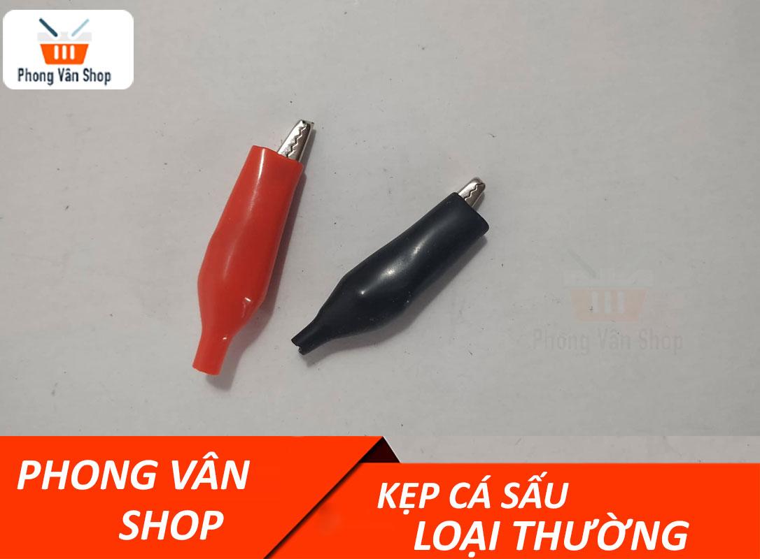 8 cặp kẹp cá sấu loại thường - đỏ đen