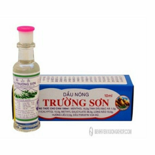Hộp 10 chai dầu nóng trường sơn, chai 10ml