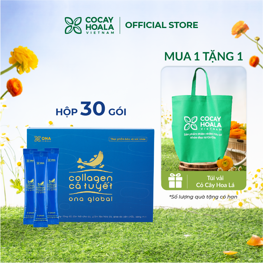 Collagen cá tuyết Nauy Cocayhoala  combo 7 ngày làm đẹp da, da săn chắc, căng bóng ngậm nước ẩm mượt-Cải Thiện Nội Tiết Tố, tăng Collagen đã bán 2500 hộp- Hàng chính hãng