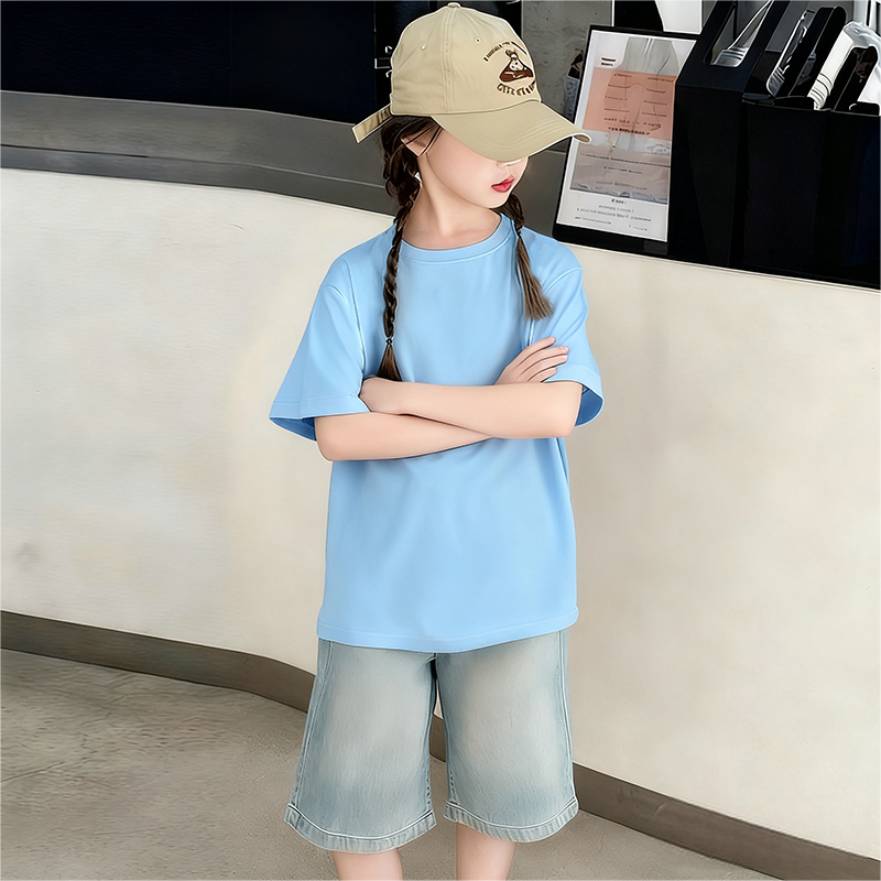 CODUnisex Trẻ em Hàn Quốc Áo ngắn tay cotton vàng 4-12 tuổi Dành cho chuyến đi mùa hè Phù hợp Hữu cơ Thoáng khí Thanh niên mềm mại2026 - 2