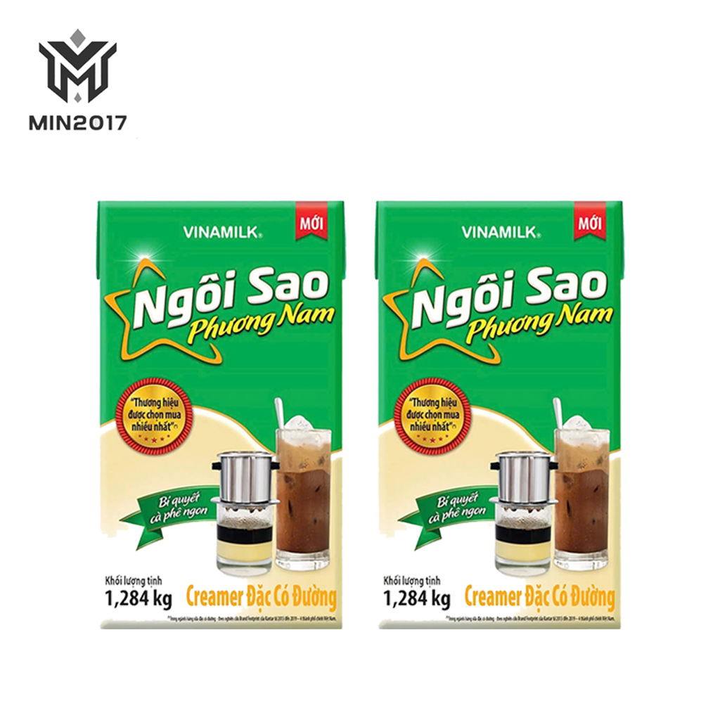 COMBO 02  Hộp 1284 Sữa Đặc Có Đường Ngôi Sao Phương Nam Xanh Lá   - Min2017