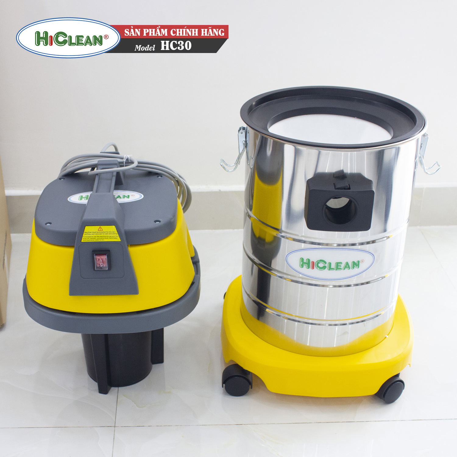 Máy hút bụi công nghiệp HiClean HC30 - 30L công suất 1200W - Bảo hành 18 tháng