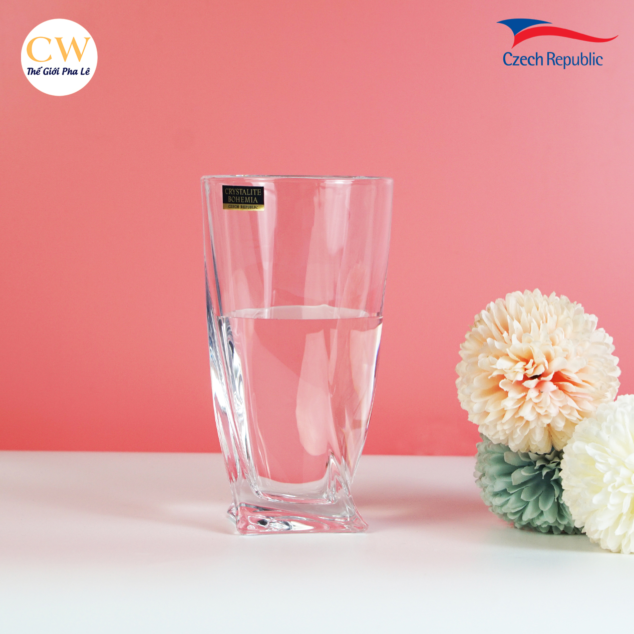 Bộ Ly Cốc Uống Nước Hoa Quả Pha Lê Tiệp Khắc Bohemia Crystalite Quadro 350ml